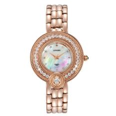 SOBUY AliExpress Ledakan Eropa Luminous QUARTZ Watch Tahan Air Fashion Diamond Ladies Watch dengan Baja Rose 6023 (Rose GoldGold)