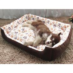 Lembut Breed Dog Bed Kennel Mat Sofa Kandang Hewan Peliharaan Kucing Anjing Bed House Cuci Plush Sarang Hewan Nyaman Selimut Anjing Cushion (L- Beige) 80X65x15 Cm-Intl