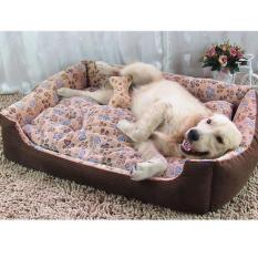 Lembut Breed Dog Bed Kennel Mat Sofa Kandang Hewan Peliharaan Kucing Anjing Bed House Cuci Plush Sarang Hewan Nyaman Selimut Anjing Cushion (S- Kopi) 60x45x15 Cm-Intl