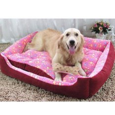 Lembut Breed Dog Bed Kennel Mat Sofa Kandang Hewan Peliharaan Kucing Anjing Bed House Cuci Plush Sarang Hewan Nyaman Selimut Anjing Cushion (xl- Pink) 90x70x15 Cm-Intl