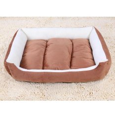 Soft Dog Bed Kennel Sarang Sofa Rumah Pet Kucing Anjing Bed House Cuci Plush Cozy Nest Dog Blanket Cushion (s-Kopi) 50X40X12 Cm-Int'l-Intl
