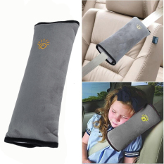 Lembut Suede Imitasi Anak Bantal Mobil Kepala Sabuk Pengaman Kendaraan Pad Bantalan Bahu Perlindungan Anak Mendukung Bantal untuk Review Mobil (abu-abu) -Internasional