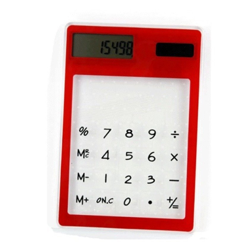 Solar- Kalkulator Transparan Merah
