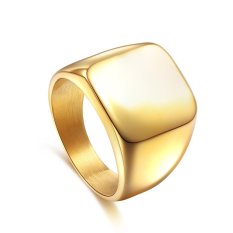 Solid Stainless Steel Ring Band Titanium Pria Pernikahan Perhiasan Cincin-US Ukuran 6-emas
