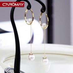 Korea Selatan Perempuan Telinga Cincin Earrings Sederhana Overrated Long Tassel Shell Bead Earrings Ear Clip 18 K Plated Earrings Kemenangan Trendsetter-Intl