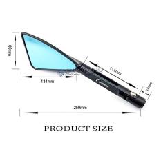 Spion Tomok Rizoma Segi 3 Full CNC Aluminum Kaca Biru Tangkai Panjang