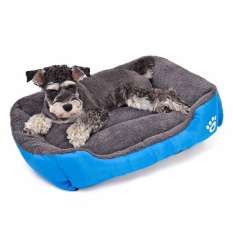 Musim Semi dan Musim Gugur Warm Nest Kennel Pet Dog Bed Pemanasan Rumah Anjing Bahan Lembut PET Nest Permen Berwarna Anjing untuk Cat Puppy 5 Warna (Biru) S-Intl