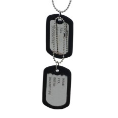 SS Fashion Gaya Punk Uniseks Anak Anjing Kalung Hewan Peliharaan Tahan Lama Tag Anjing Aloi Warna: Bodoh Hitam X0335-Intl