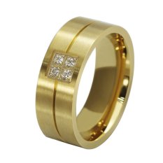 Baja Tahan Karat dan 18 Karat Berlapis Emas Cincin 100% Buatan Tangan Perempuan And Laki-laki Pertunangan Cincin Pernikahan Cincin