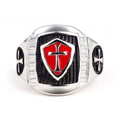 Stainless Steel Red-Shield Cross, Foto Gratis Cincin For Pria Bagus For Hadiah