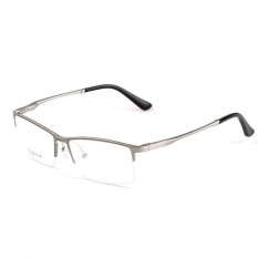 Stallane Fashion Baru Perancang Merek Populer Optik Kacamata Minus Frame Holder Bisnis Eyewear Nyaman Aluminium Tontonan Alloy Setengah Rim Kacamata untuk Pria (hitam) -Intl