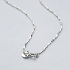 Sterling Silver Ingot Chain untuk Wanita Grosir Perhiasan Pernikahan S925 Kalung 1.0mm Putih Emas Warna Silver Rantai Kalung Wanita -Intl