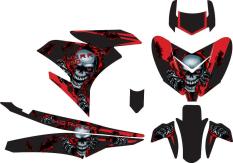 Stiker Motor YAMAHA MX KING 150 Black Skull Horror Grade A