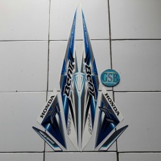 Stiker Striping Motor Honda Beat fi iss 2015 putih-biru