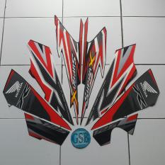 Stiker Striping Motor Honda supra x 125 cw 2012 merah