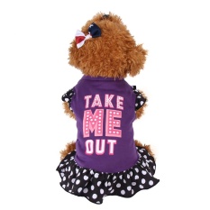 Summer Cute PET PUPPY Anjing Kecil Cat Pet Pakaian Baju Fly Lengan Dress-Intl