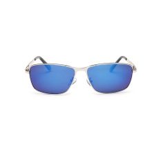 Sunglasses Polarized Pria Mirror Rectangle Kacamata Warna Biru Merek Desain-Intl