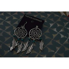 Sunnyshopgeneric Peraih Mimpi Anting-Anting Paduan Feather Anting Rumbai Mini Pirus Anting-Anting-Internasional