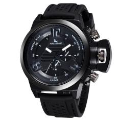 Svoovs Kecepatan Jual Lewat Burst Paragraf SPORT FORZA Merek Pria Usaha Sports Table Mahkota Ganda Decorative Watch Grosir (hitam)