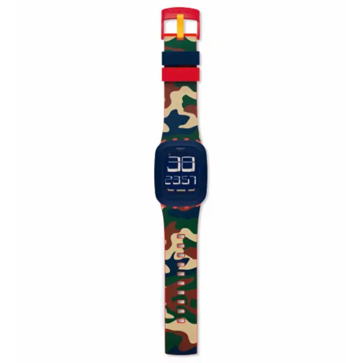 Swatch Surr104 Desert Storm Digital Touch Multifunction Jam Tangan Pria Bahan Tali Silikon Multicolor Lazada Indonesia