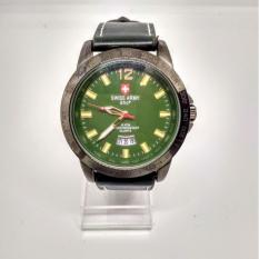 Swiss Army Casual - Jam Tangan Pria - Tali Kulit Hijau - Dial Hijau - SA 1291 EDISI TENTARA M