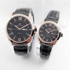 Swiss Army Couple - Jam Tangan Pasangan - Stainless Steel - Black - SA5321CC- Black Gold