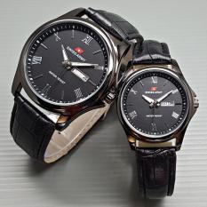 Swiss Army Couple - Jam Tangan Pasangan – Tali Kulit - Hitam - SA1988AHT