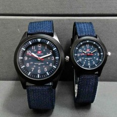 Swiss Army Couple / Pasangan - Jam Tangan Pria & Wanita - Analog - Bahan Tali Kanvas - Model Terbaru
