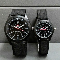 Swiss Army Couple / Pasangan - Jam Tangan Pria & Wanita - Analog - Bahan Tali Kanvas - Model Terbaru