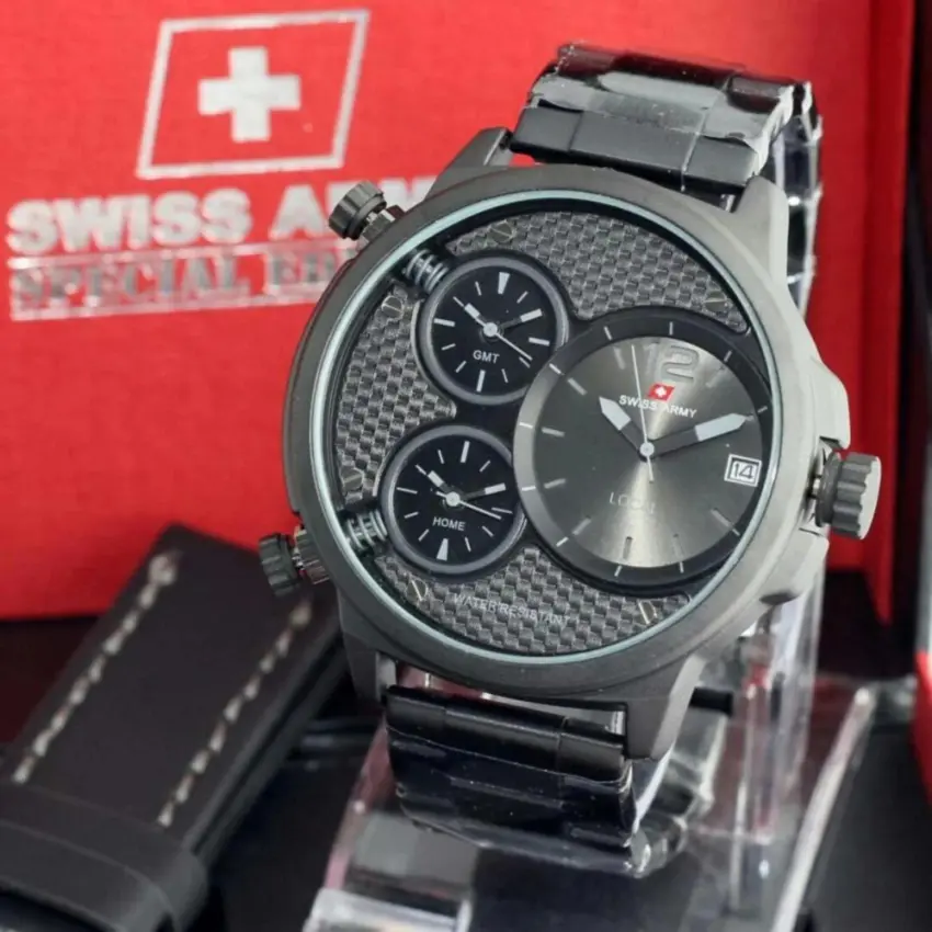 Harga swiss army jam tangan casual pria stainless steel sa 5133 full set | HARGALOKA.