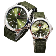 Swiss Army - Jam Tangan Couple - Strap Canvas - SA 1577 Green