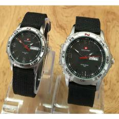 Swiss Army - Jam Tangan Couple - Strap Kanvas - sa6574 black