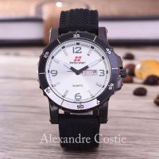 Swiss Army - Jam Tangan Pria - Body Black - White Dial - Black Rubber Band - SA-RK-3988G-T/H-BW-RUBBER BAND