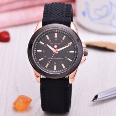 Swiss Army - Jam Tangan Pria - Body Rose Gold - Black Dial - Rubber Strap - Sa-RK-B-3821T-RGH