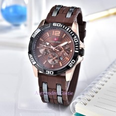 Swiss Army - Jam Tangan Pria - Body Rose Gold - Brown Dial - Brown Rubber strap - SA-KRT-TGL-8040-R/Brown-Karet Coklat