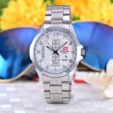 Swiss Army Jam Tangan Pria - Body Silver - White Dial – Stainless steel band - SA-RT-5389G-SW