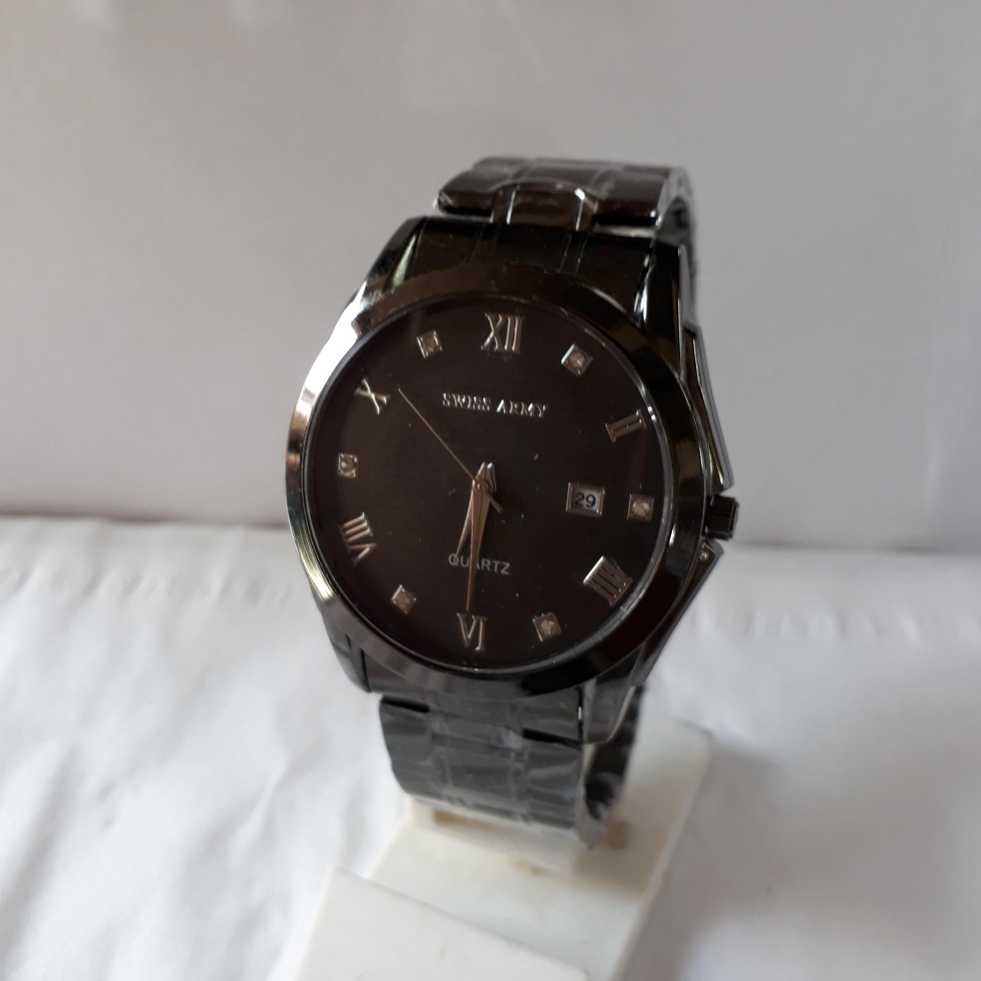 Originalswiss Army Jam Tangan Pria Sport Fashion Sw5890gbm Chrono Swiss Army Jam Tangan Pria Hitam strap stainless Terbaru