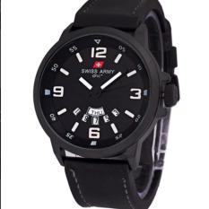 Swiss Army Kulit SA 1128 Original - Jam Tangan Pria - Hitam Jarum Putih