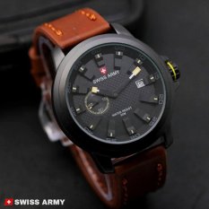 Swiss Army Man Jam Tangan Pria - Strap Kulit terbaru trend&sporty