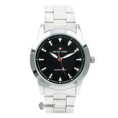 Swiss Army Men's - Jam Tangan Pria - SA 6035 M Bezel Hitam - Stainless Steel