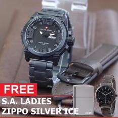 Swiss Army Original SA1440 Jam Tangan Pria Stainless Steel Strap Bonus Zippo, Strap, dan Swiss Army 1516