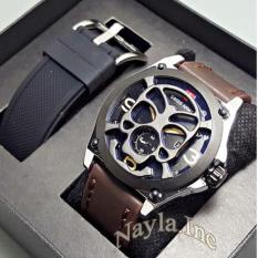 Swiss Army Paket Tengkorak DarkbrownSilver SA0009NY Jam Tangan Pria