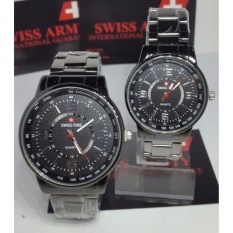 Swiss Army/Swiss Time Pasangan Atau Couple - Jam Tangan Pria Dan Wanita - Hitam - Stainless steel - SA-40144 - DS