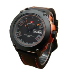 Swiss Navy HC5852 Brown Leather Casual Jam Tangan Pria
