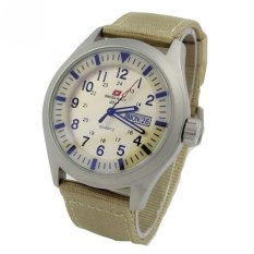 Swiss Navy - Jam Tangan Pria - Strap Canvas - SN 8801 Cream