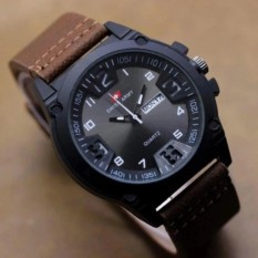 Jam Tangan Fashion Pria Swis Army-Leather Brown Terbaru S1420