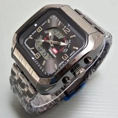 Swiss time /Army - FASHION - Indigo Dual Time - Jam Tangan Pria Strap Rantai - SA 6646