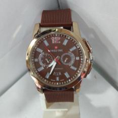 Swiss Time/Army Jam Tangan Pria -Rubber Strap ST3000