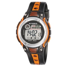 SYNOKE Waterproof Children Boys Digital LED Sports Alarm Date Watch Orange - intl