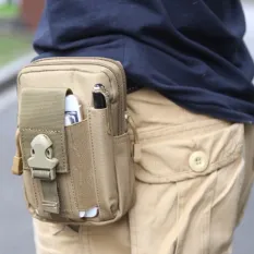 Tactical Army Molle Tas Pinggang Waist Bag Dompet HP Pria - Cokelat